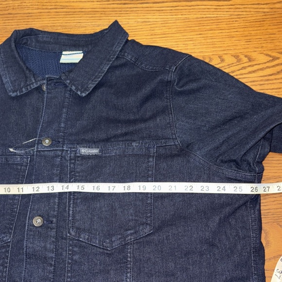 Columbia Flare Gun Trucker Jacket Dark Blue Lined Denim Men's LT Large Tall L - Picture 5 of 8